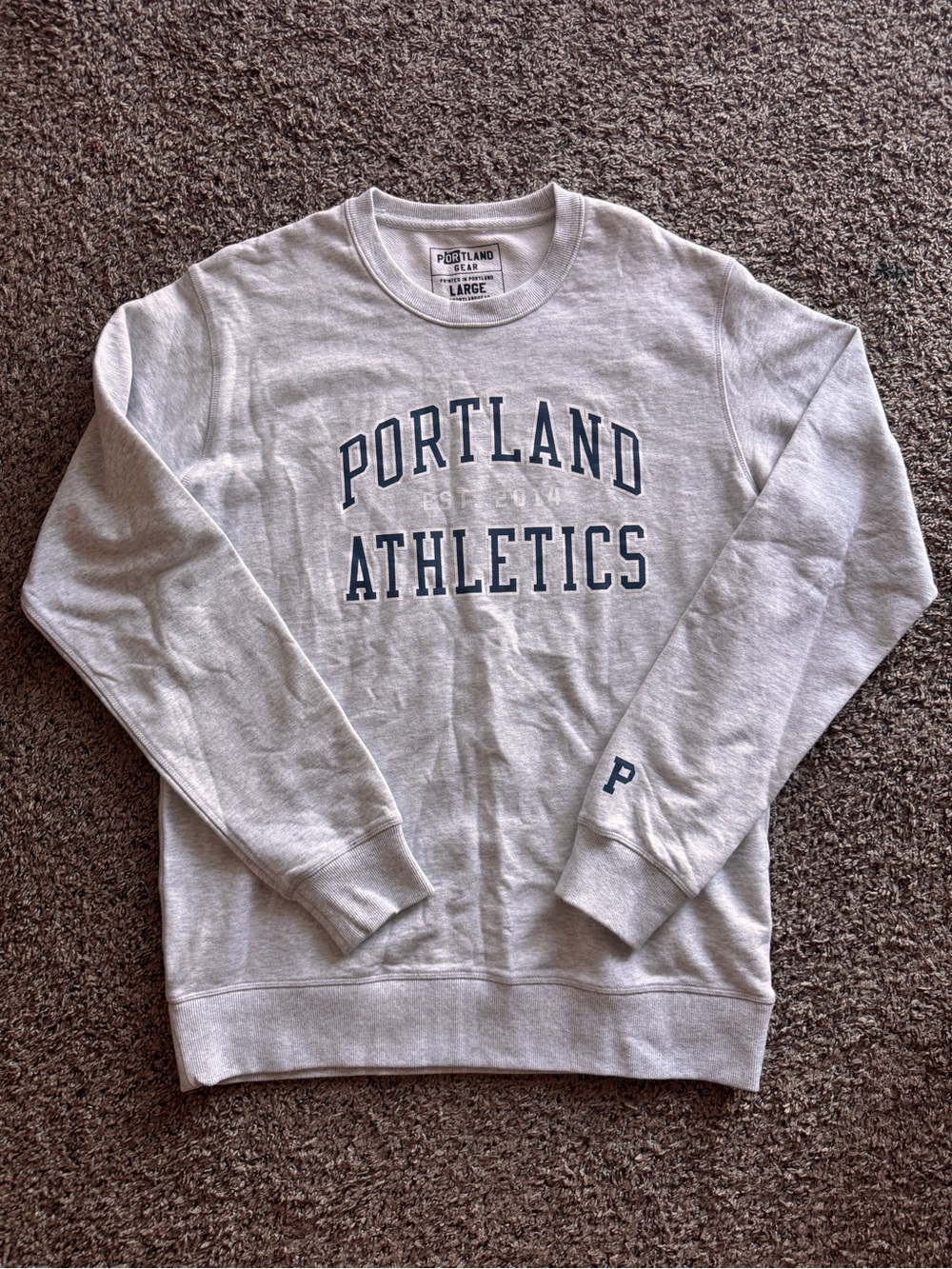 Portland Gear “Athletics” Oregon Gray Crewneck Sweatshirt Casual Men’s Large